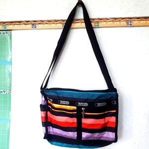 LESPORTSAC Poppy Printed Bag Purse Rainbow Crossbody Shoulder zippers adjustable